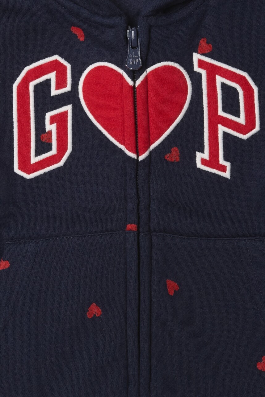 Canguro Con Cierre Logo Gap Toddler Niña Sp Navy Heart Logo