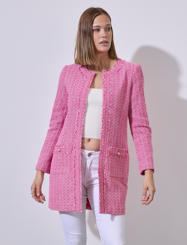 Chaqueta Tweed Larga ROSA/MULTI