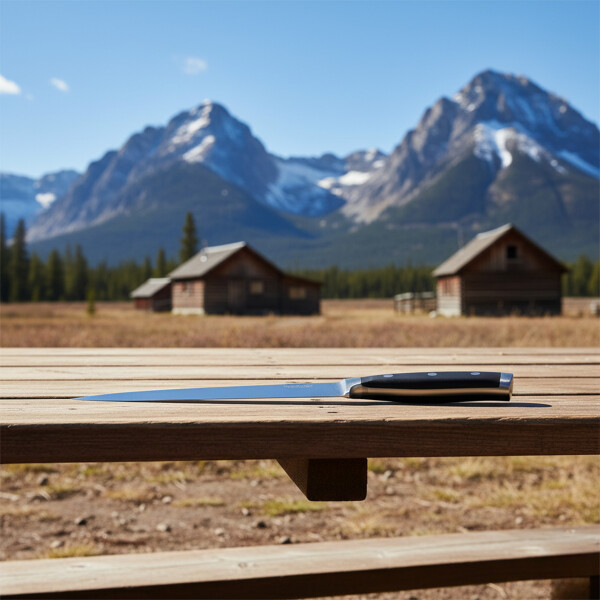 Cuchillo De Cocina Premium Carne Acero Inoxidable Resistente Color Negro