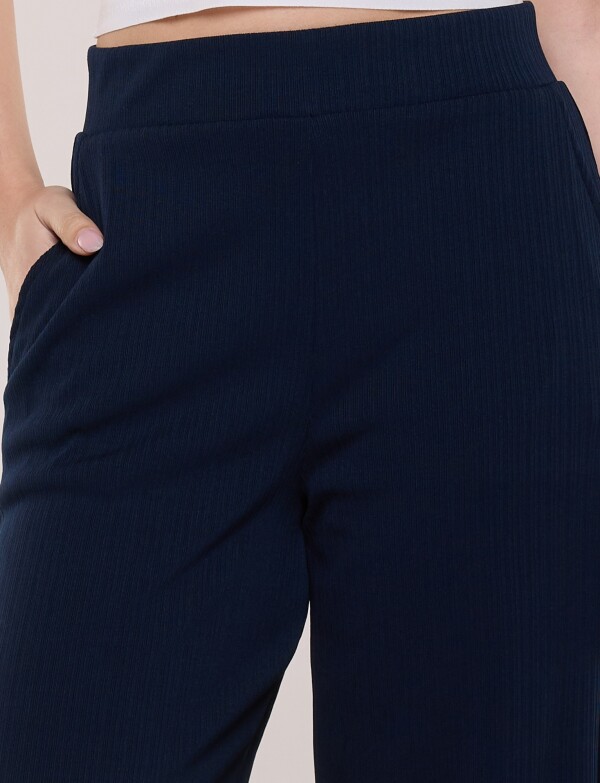 Pantalon Wide Leg Plisado AZUL