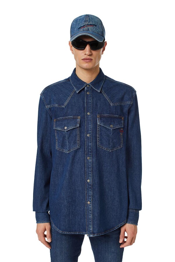 Camisa Para Hombre D-Ocean Blue Denim