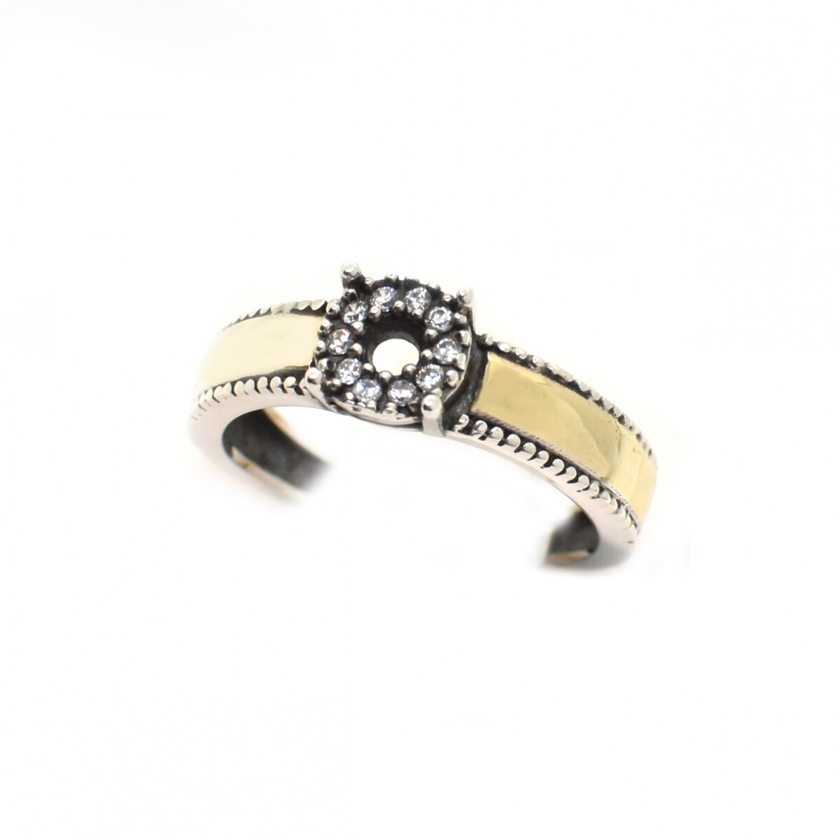 Anillo en Oro y Plata 925 con Zirconias 