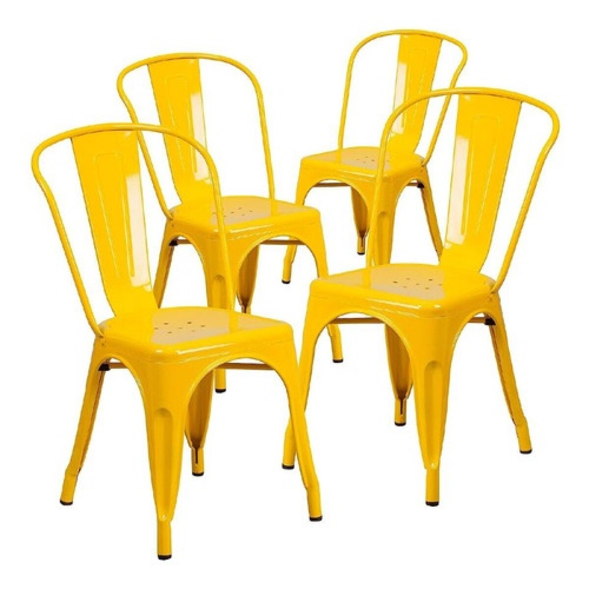 Pack 4 Sillas Tolix Lumax Varios Colores - Amarillo 