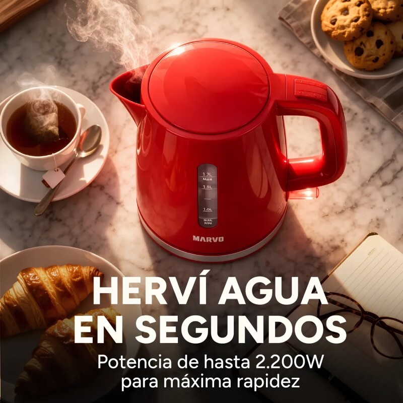 Jarra Eléctrica Marvo Modelo HWH-082 1,7lt Rojo