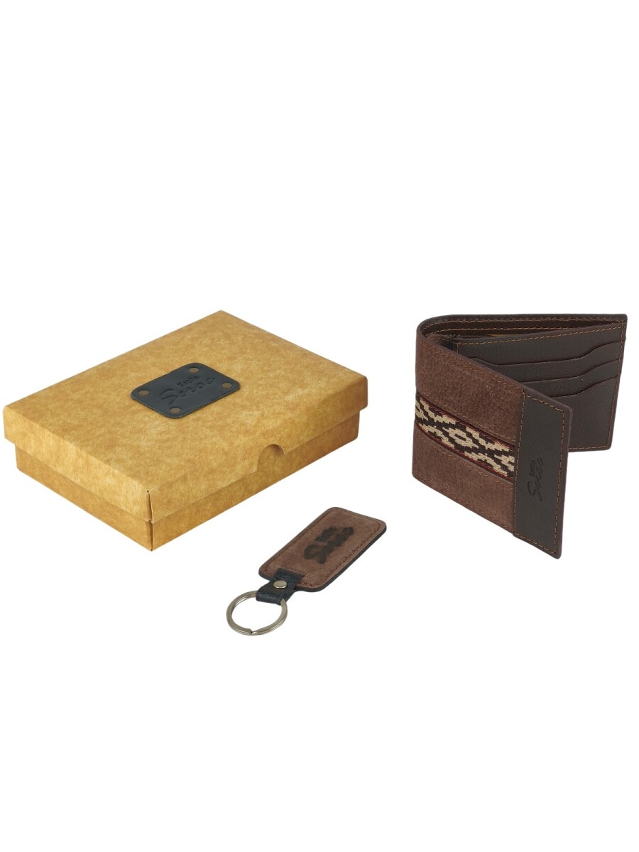 Set de billetera 58 con llavero - Chocolate 