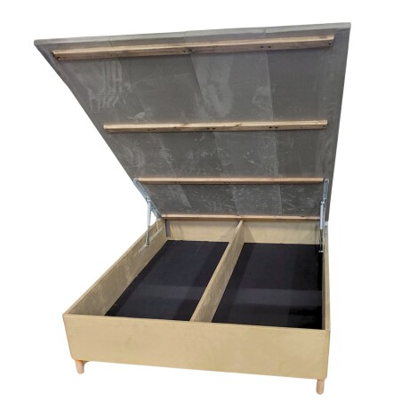 Sommier Queen HAMPTONS Hybrid Silver Smart Box Baúl Beige