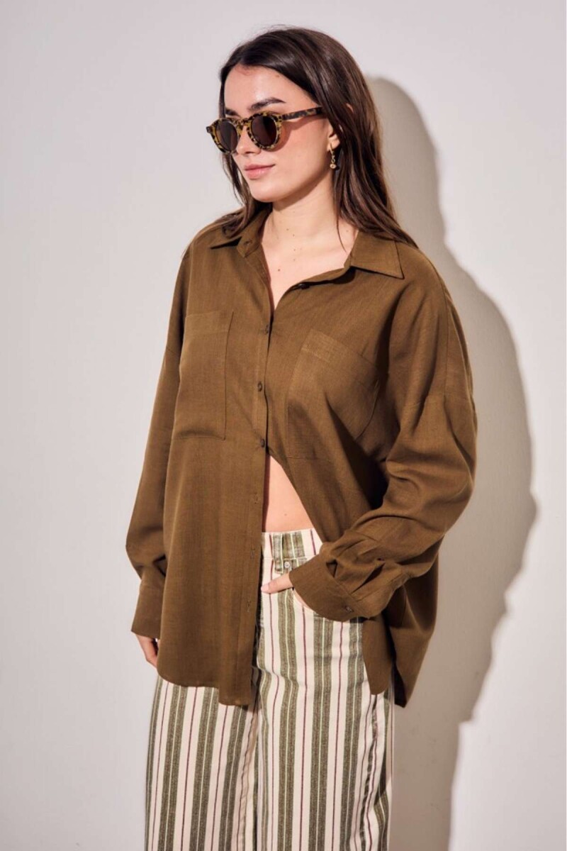 Camisa Lino - Oliva 