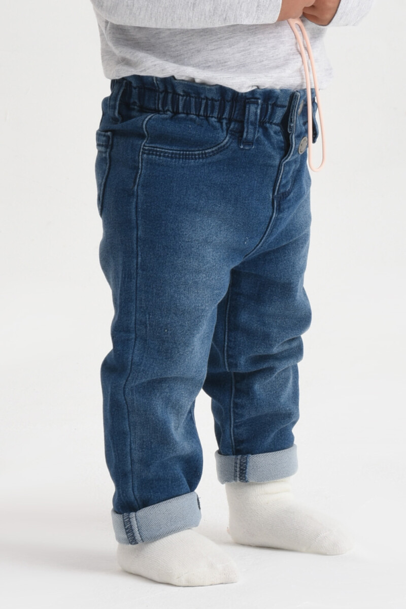 Pantalón de jean paper bag Azul