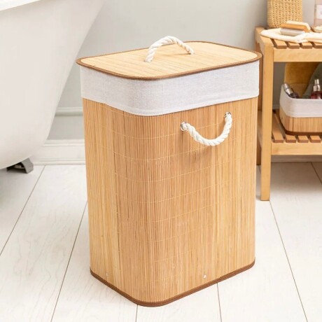 Cesto Baño y Lavandería Rectangular Ropa Sucia Bambú Con Tapa Gran Capacidad 41cm x 31cm x 50cm Cesto Baño y Lavandería Rectangular Ropa Sucia Bambú Con Tapa Gran Capacidad 41cm x 31cm x 50cm