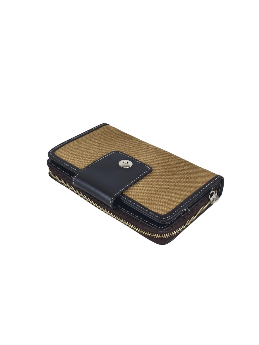 Monedero grande con lengueta - beige 