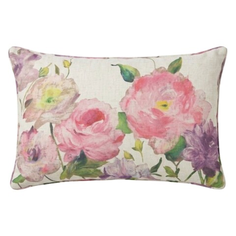 COJIN RECT ESTAMP FLOR ROSA 40X60CM Unica