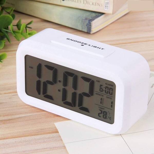Reloj Despertador Digital Fecha Temperatura Alarma Luz Led Color Variante Blanco
