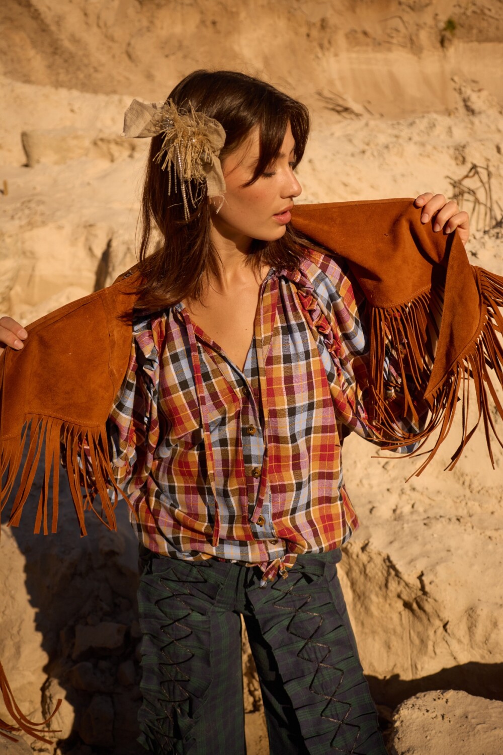 Bloom Shirt Mostaza / Negro