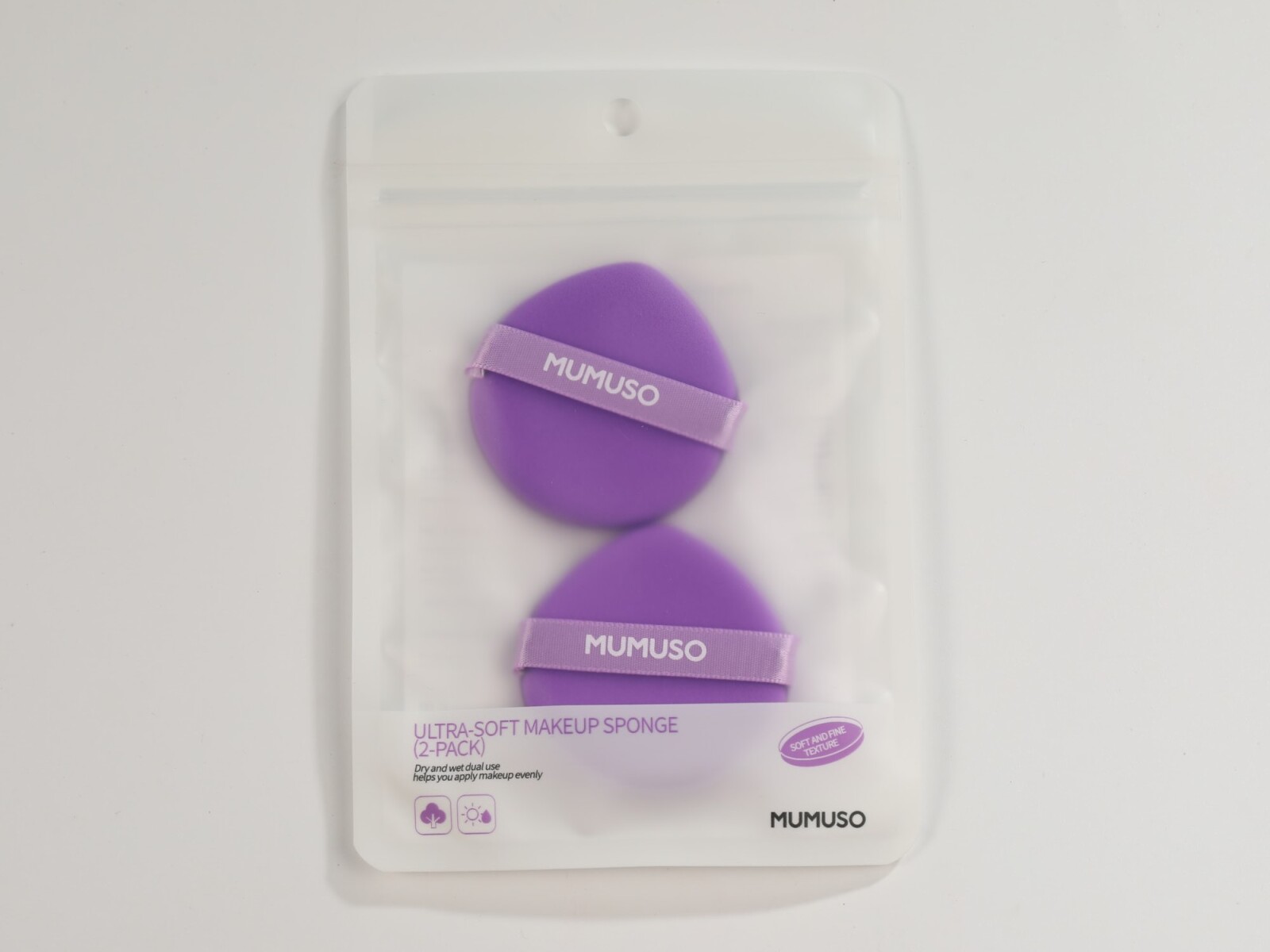 ESPONJA DE MAQUILLAJE ULTRA SUAVE (PACK DE 2/MORADO) 