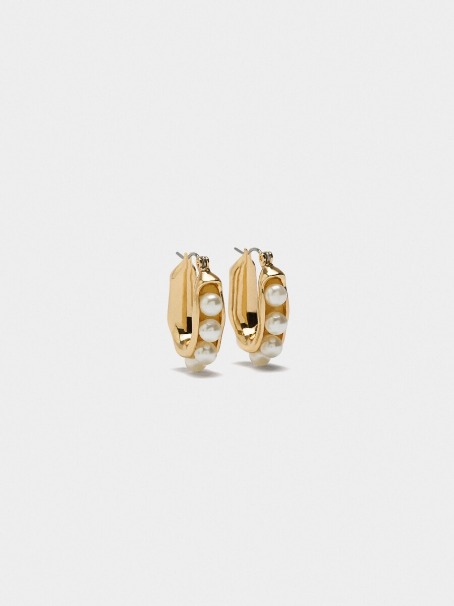Aros Con Perlas blanco
