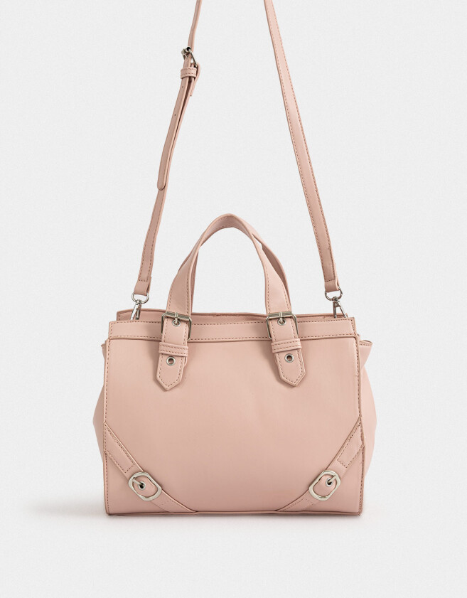 City Cartera City Con Hebillas - Rosa Viejo