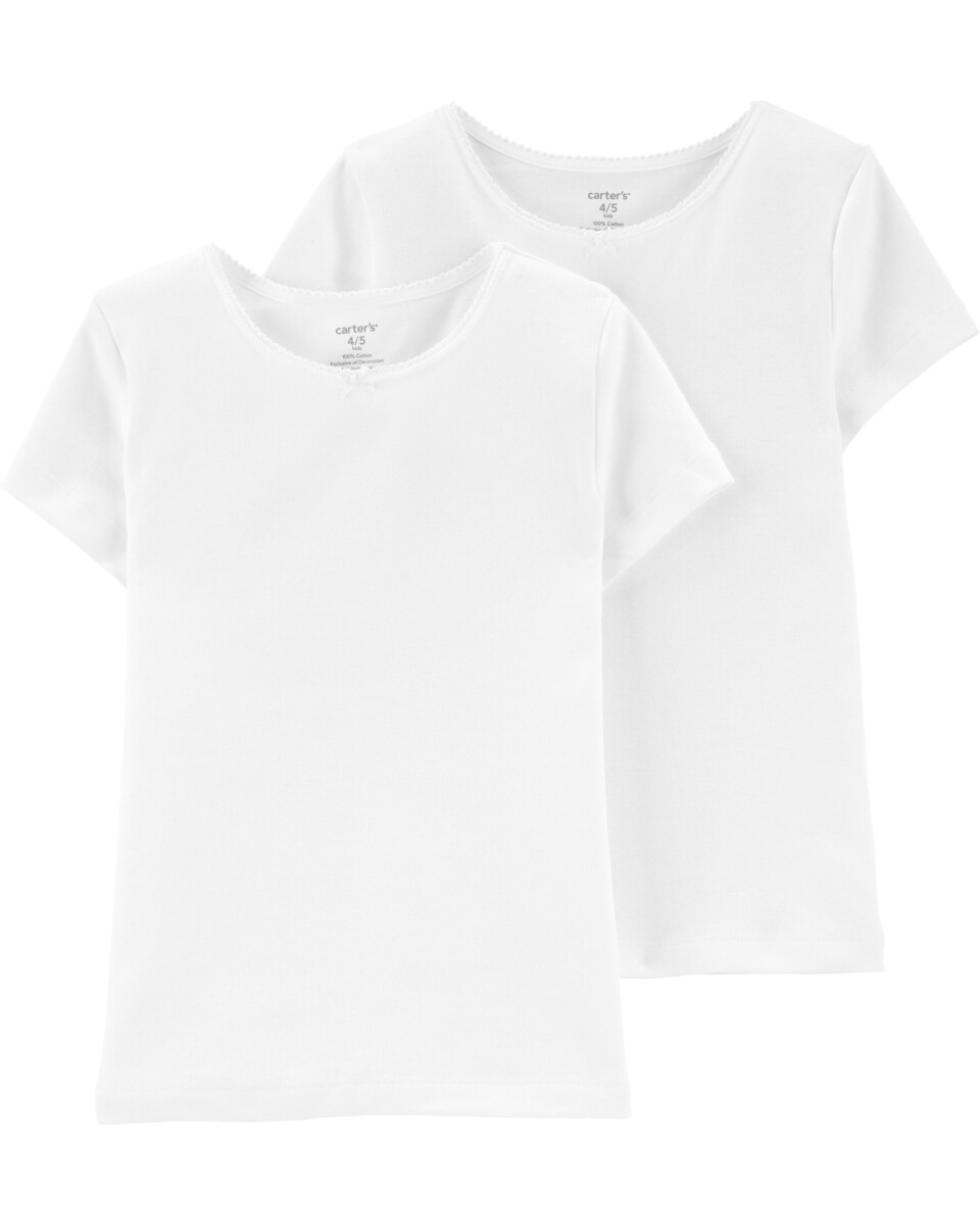 Pack dos remeras interiores de algodón manga corta 