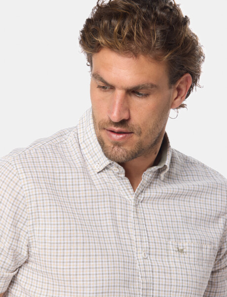 CAMISA DE LINO A CUADROS Verde