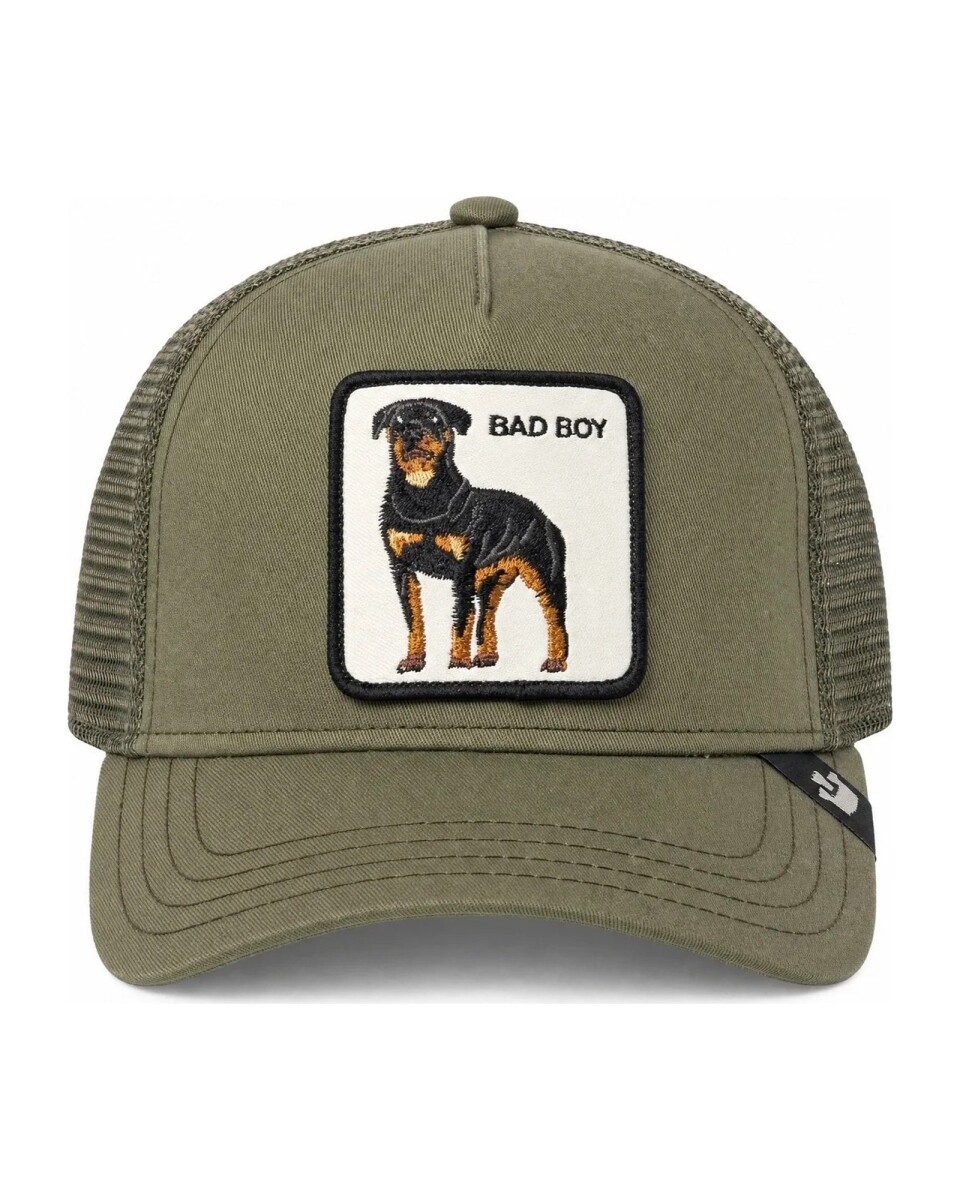 Gorra Goorin Bros Trucker Baseball - Bad Boy Rottweiler Verde 