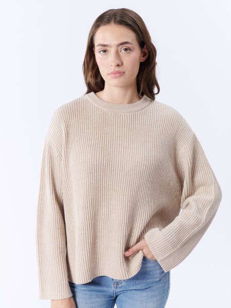 Buzo Punto Ingles Beige Melange