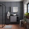 Mueble de baño suspendido Aster Gris 80 cm mesada granito sin bacha Mueble De Baño Suspendido Aster Gris 80 Cm Mesada Granito Sin Bacha