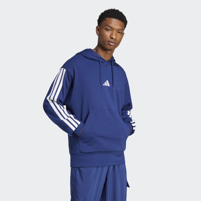 Canguro Adidas French Terry 3 Rayas Essentials Azul
