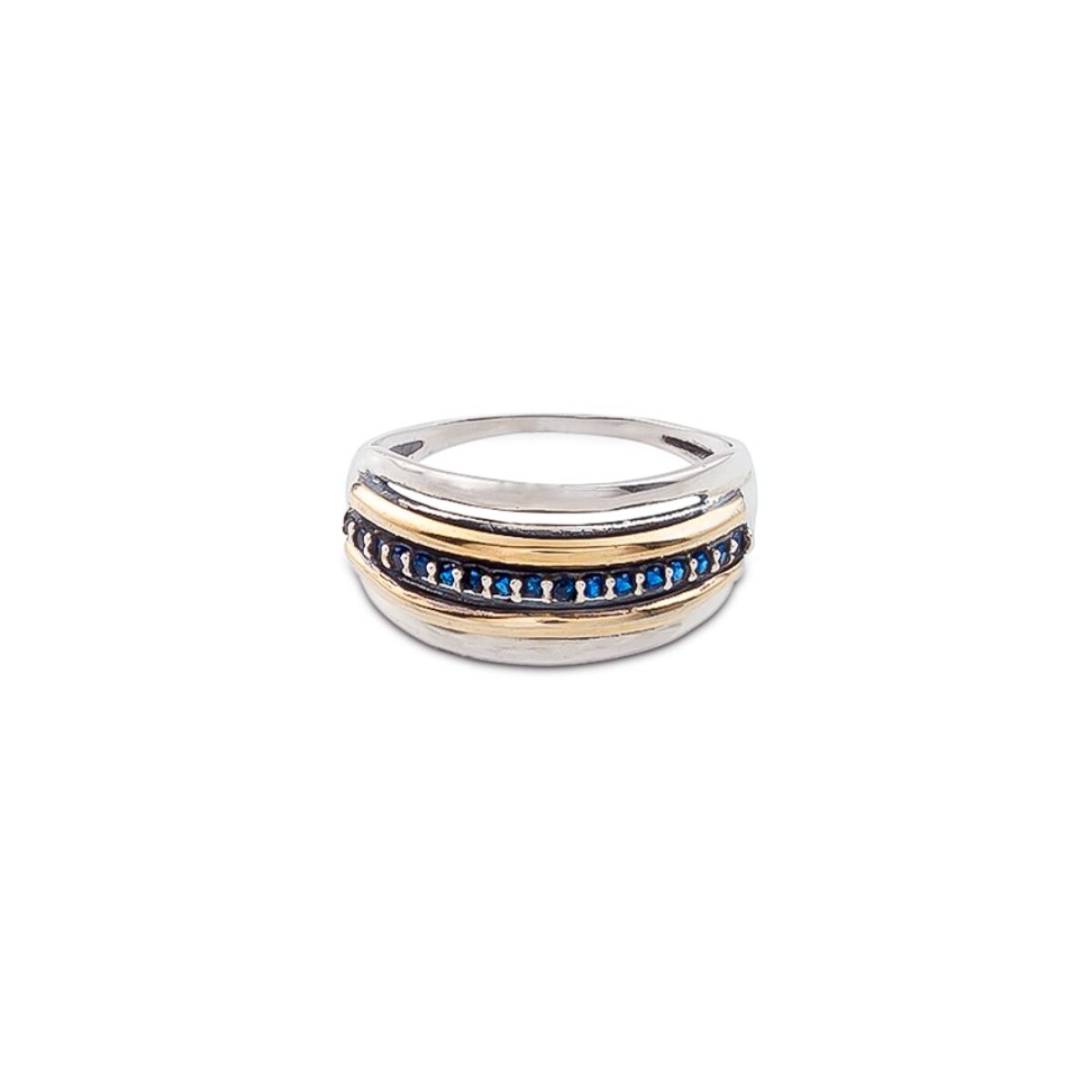 Anillo Egipcia Blue - Plata y Oro 