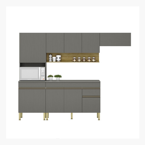 JUEGO COCINA MODULAR MOBILIARIO MDP LINE GAMAS DE GRIS GAMAS DE GRIS