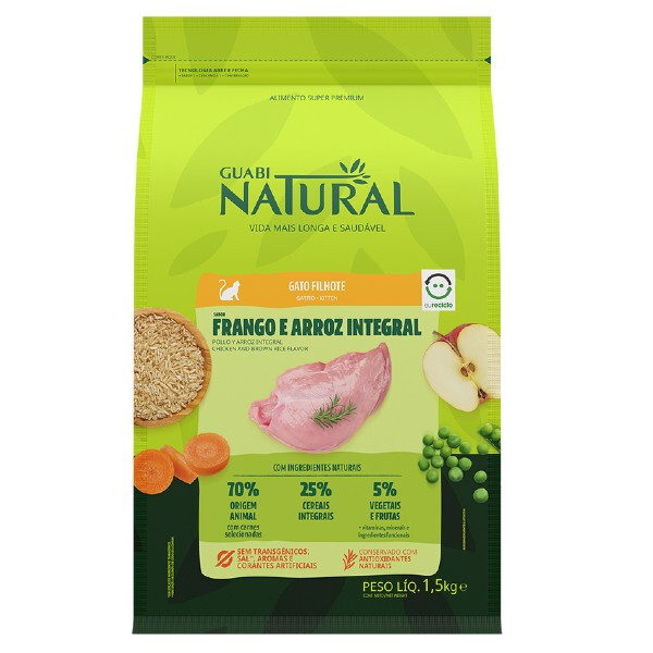 GUABI NATURAL GATITO SABOR POLLO Y ARROZ INTEGRAL FD4 1,5KG GUABI NATURAL GATITO SABOR POLLO Y ARROZ INTEGRAL FD4 1,5KG