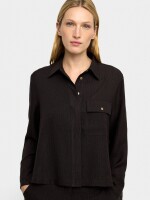 Camisa Fluida Con Efecto Arrugado marron