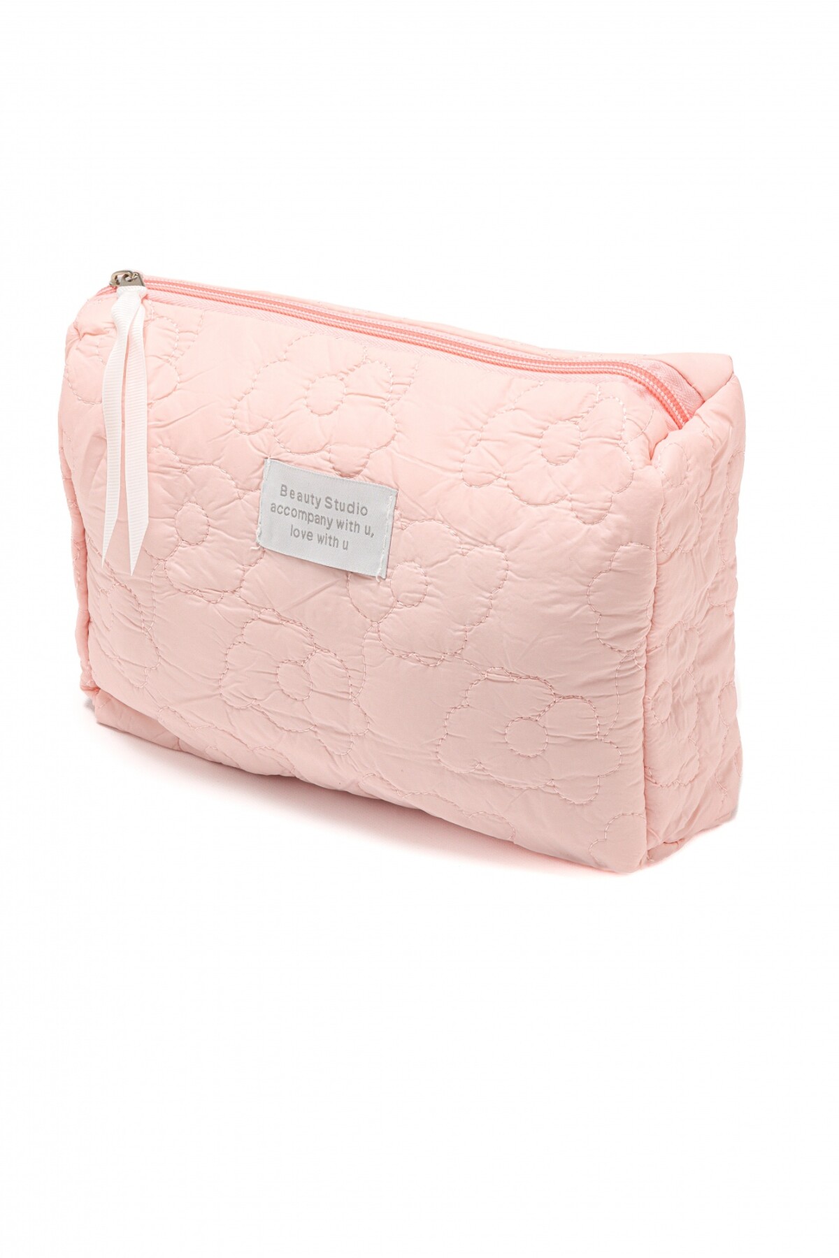 Estuche Matelaseado Flores Rosado