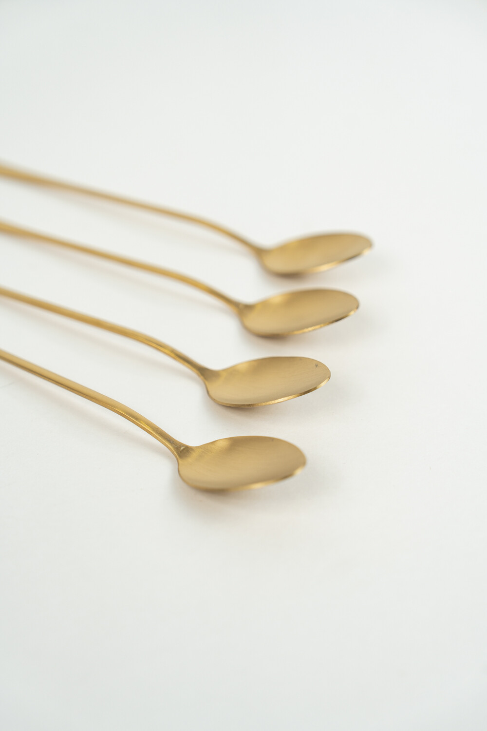 Cuchara Mango Largo Olivo Set 4 Un. Dorado Color Unico