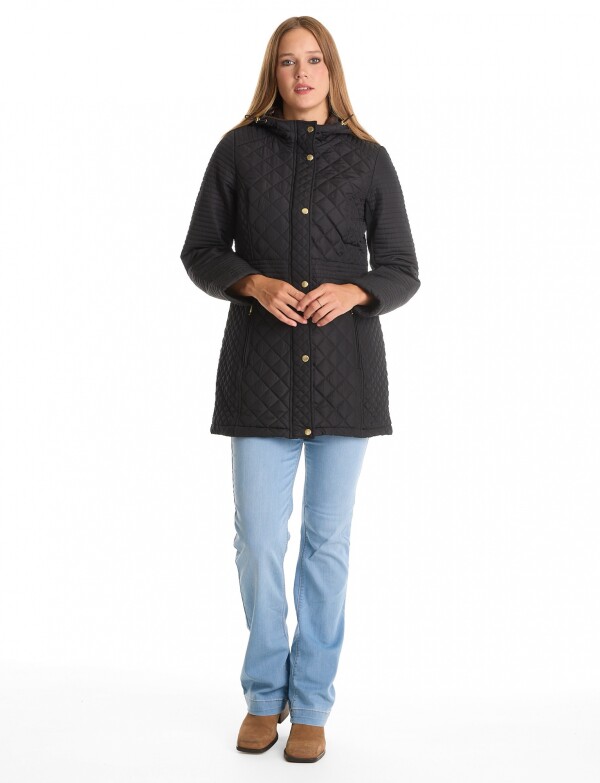 Campera Matelassé & Capucha NEGRO