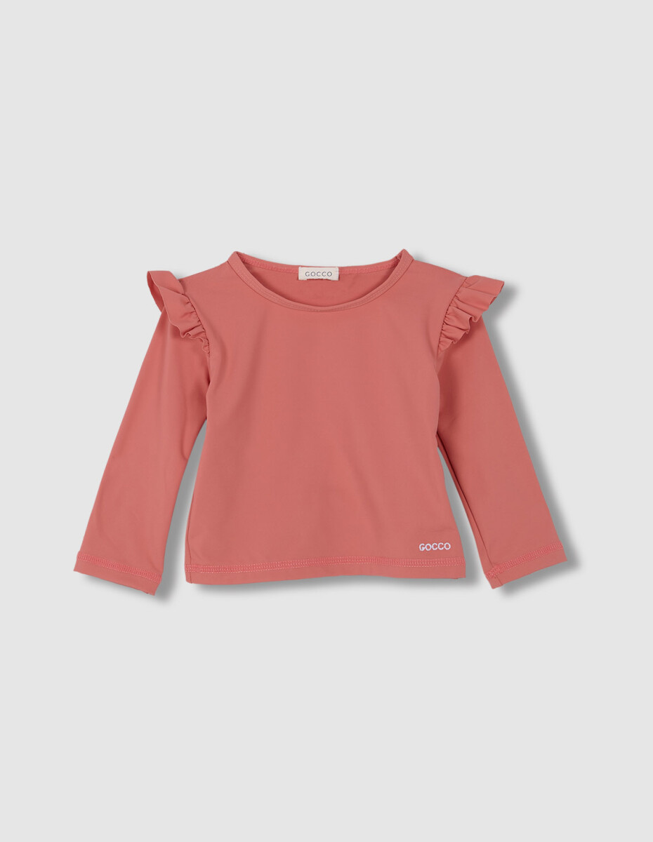 Camiseta Manga Larga De Lycra - Coral 