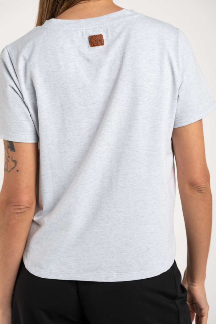 Remera Algodón Elastano Melange Gris Melange