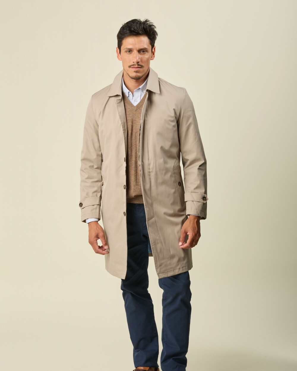 Gabardina Algodón Beige