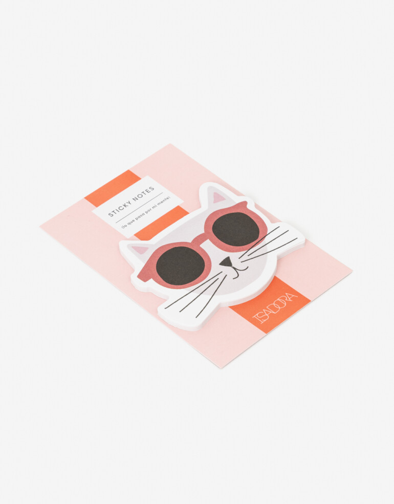 Útiles Varios Set de Notas Sticky Notes Diseño Gatito - Combinacion Multicolor