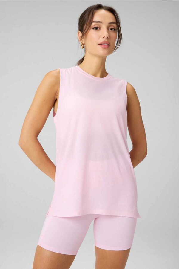 Polo Training 100% Cotton Tank Mujer Soft Pink