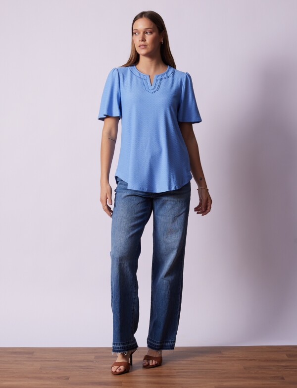 Blusa Piqué CELESTE OSCURO