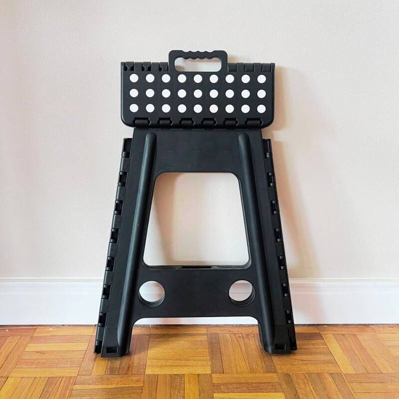 DTY260303L Banqueta Banco Plegable Escalera Plastico Reforzado 45 Cm Negro