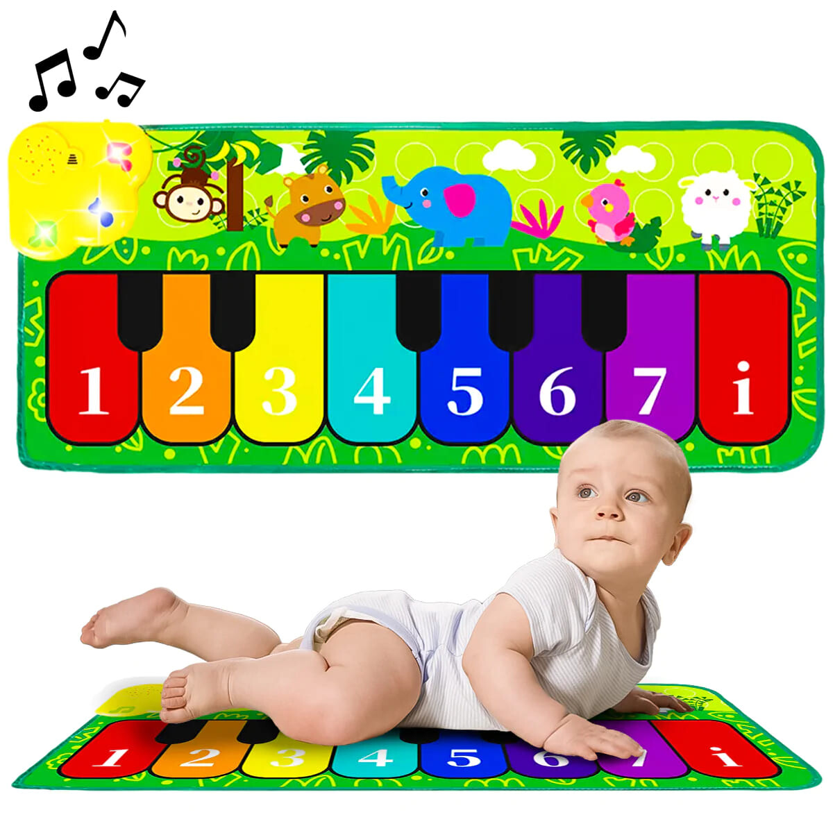 Alfombra Bebé Piano Musical Infantil Con Luces 