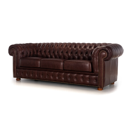 Sofá Chesterfield Novo - Cuero Premium - 3 cuerpos Dark Wine