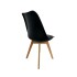 Silla de Comedor Nórdica Estilo Eames de Madera Acolchonada Color Negro x4 Unidades Silla de Comedor Nórdica Estilo Eames de Madera Acolchonada Color Negro x4 Unidades