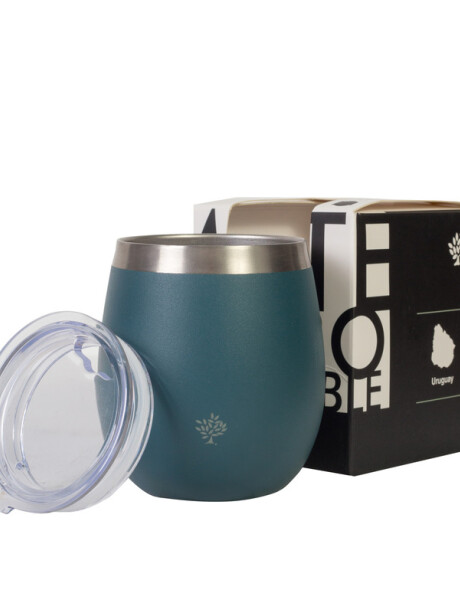 Set Acero 750ml / Mate con Tapa Petróleo