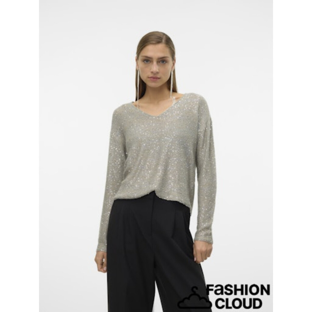 VMLEILANI NEW LS V-NECK PULLOVER REP - Griffin 