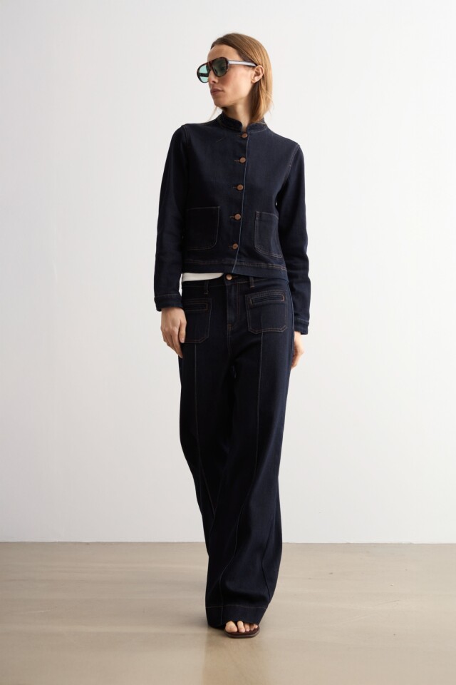 Chaqueta de jean jean oscuro