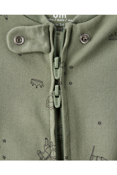 Pijama una pieza de algodón, con pie, diseño dragón Sin color