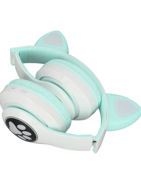 Auriculares Bluetooth infantiles diseño gato Goldtech Catbass RGB Verde