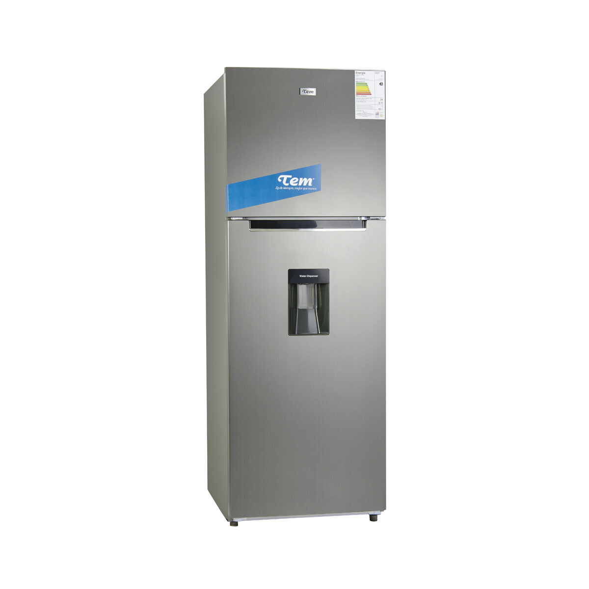 Refrigerador TEM 330 litros silver c/dispensador 