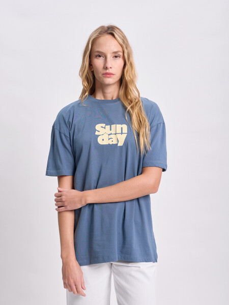 Remera oversize estampa Azul